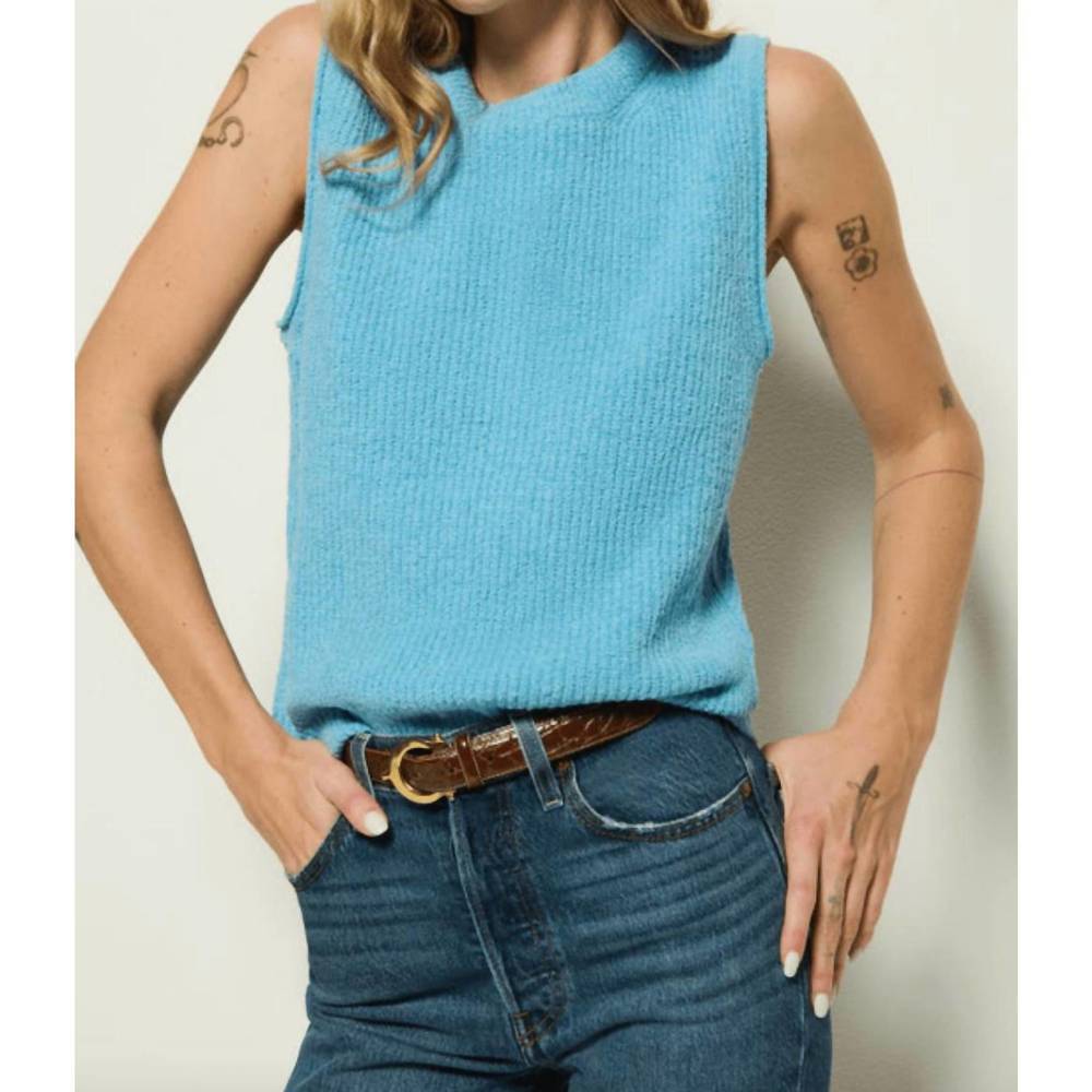 NEW NATION LTD eliza sweater tank in light bluu